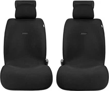 Sojoy Universal Car Seat Cover Breathable icesilk Cushion for Front 2Seats Black