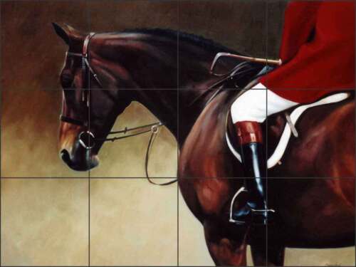 Tile Mural Backsplash Crawford Ceramic Hunter HorseArt JCA007
