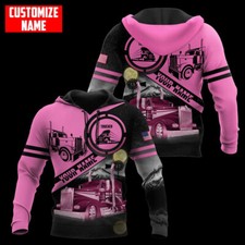 Custom Pink Trucker Hoodie Pullover Trucking Greats Convoy Six Days On The Road