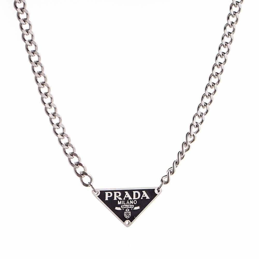 New Prada Necklace - Prada Triangle Milano Pendant Necklace Gifts Mens Womens