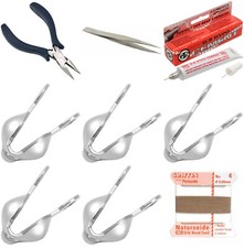 Bead Tip Kit - Pliers, Tweezers, Cement, 5 Bead Tips  Beige Bead Cord 4