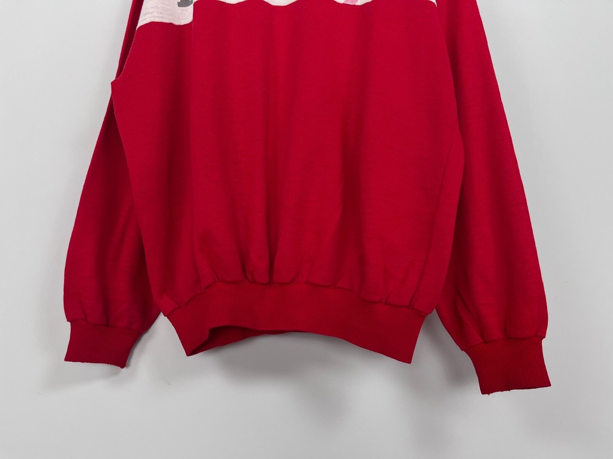 Ultra Rare 60's FERRARI Logo Racing Long Sleeve Sweater Red