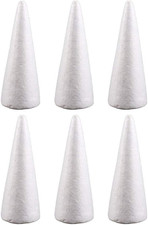 6Pcs Craft Foam Cone White Foam Cones for DIY Home Craft Project Christmas Tree