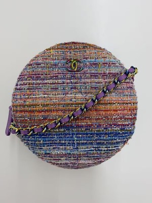 CHANEL Shoulder Bag Tweed Multi color Coco Mark