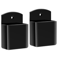DRQ 2pc Adhesive Remote Control Holder, Wall Mount TV 2 Pack, 2PC Black
