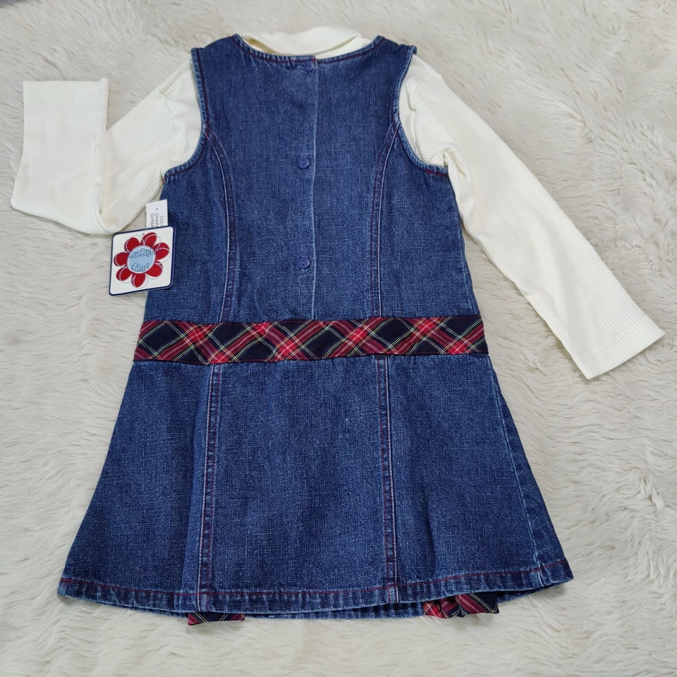 Samantha Says Niña Talla 5 Denim Jersey Vestido Regreso a la Escuela Conjunto Nuevo con Etiquetas Foto 2 de 2