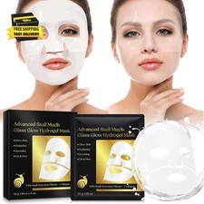 Snail Mucin Glass Glow Hydrogel Mask, Collagen Face Masks Skincare, Collagen Nig