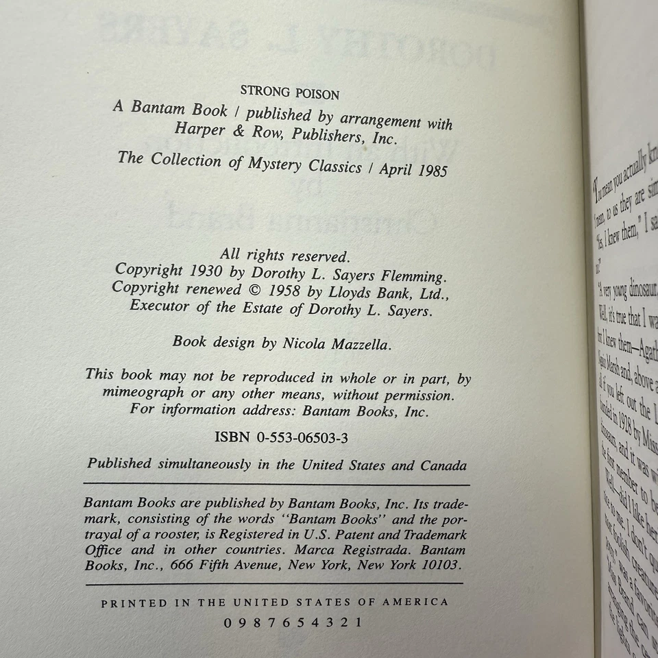 Strong Poison By Dorothy L. Sayers VTG 1985 The Collection Of Mystery Classics - Image 2 of 4