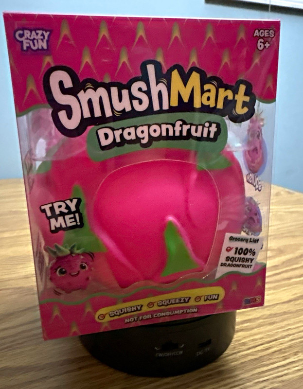 Crazy Fun SmushMart Dragonfruit Squish Squeeze Toy Pink/Green