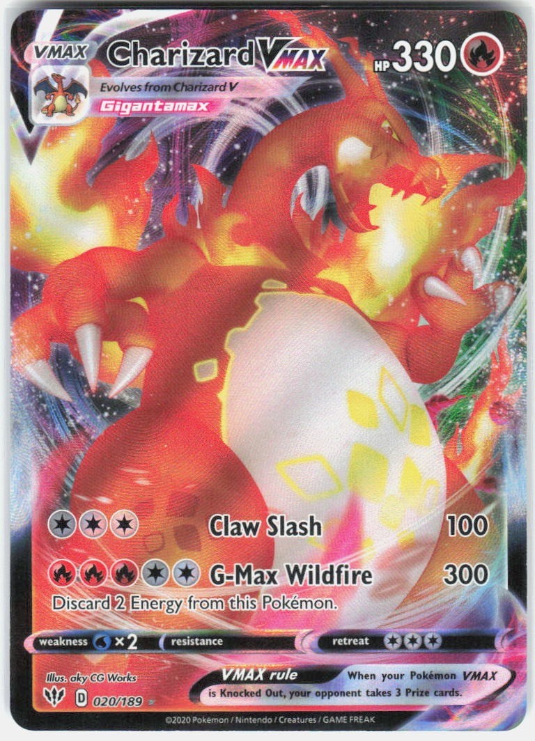 Pokemon Charizard VMAX 020/189 NM Holo VMAX Rare Darkness Ablaze