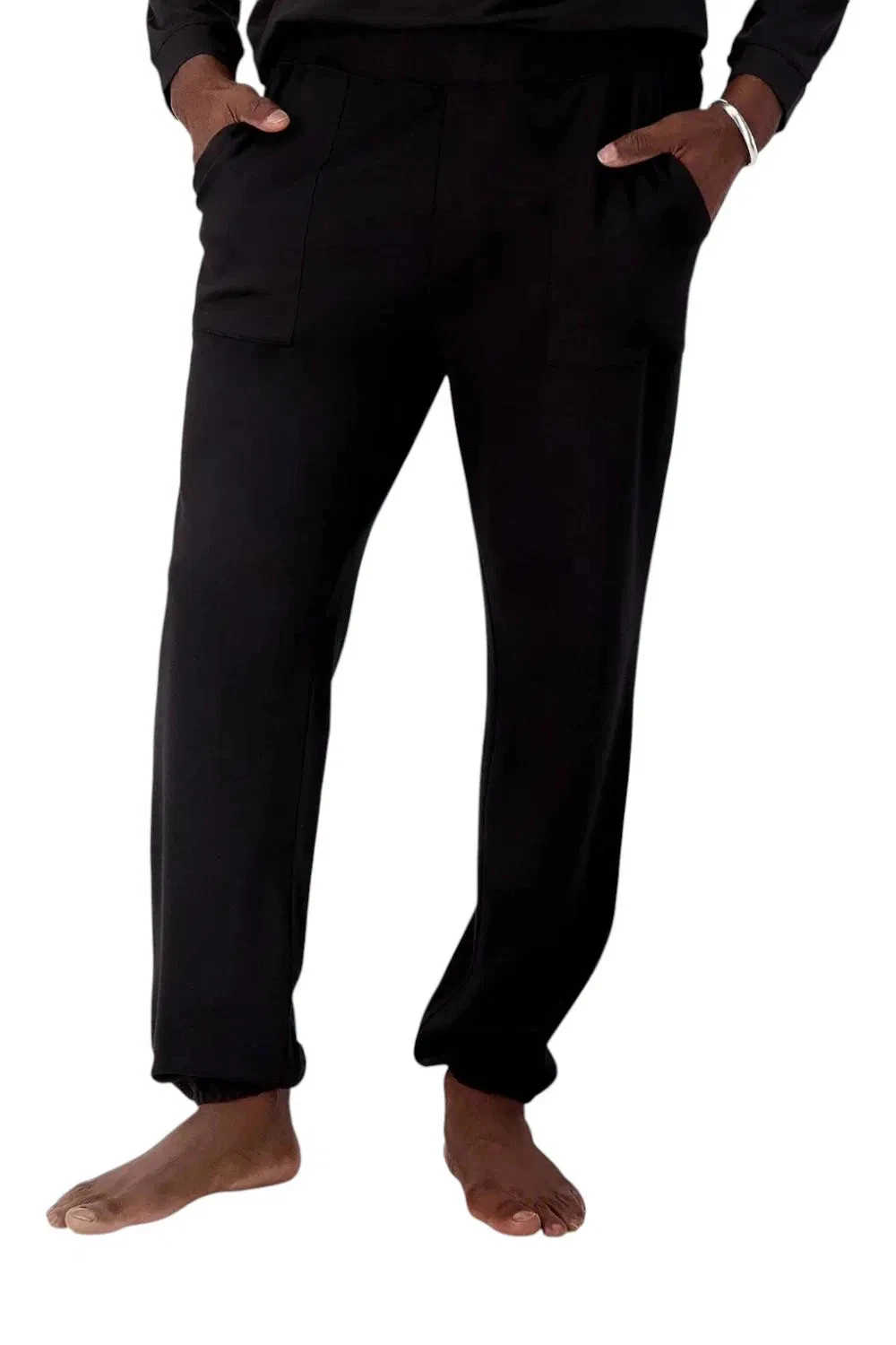 Men with Control Pull-On Jogger Pants with Pockets Blk