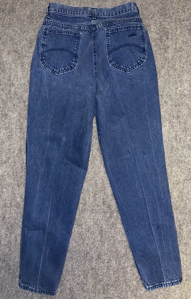 Chic 高腰锥形牛仔裤女式 12 码高 100% 棉复古美国 — 第 2/4 张图片