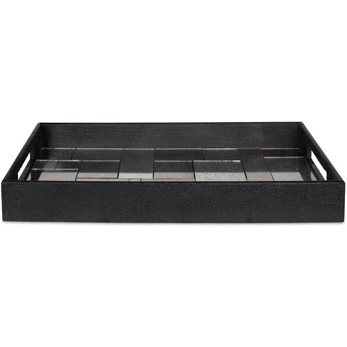 Uttermost 18261 Modern Black Mango Wood Tray - Picture 1 of 4