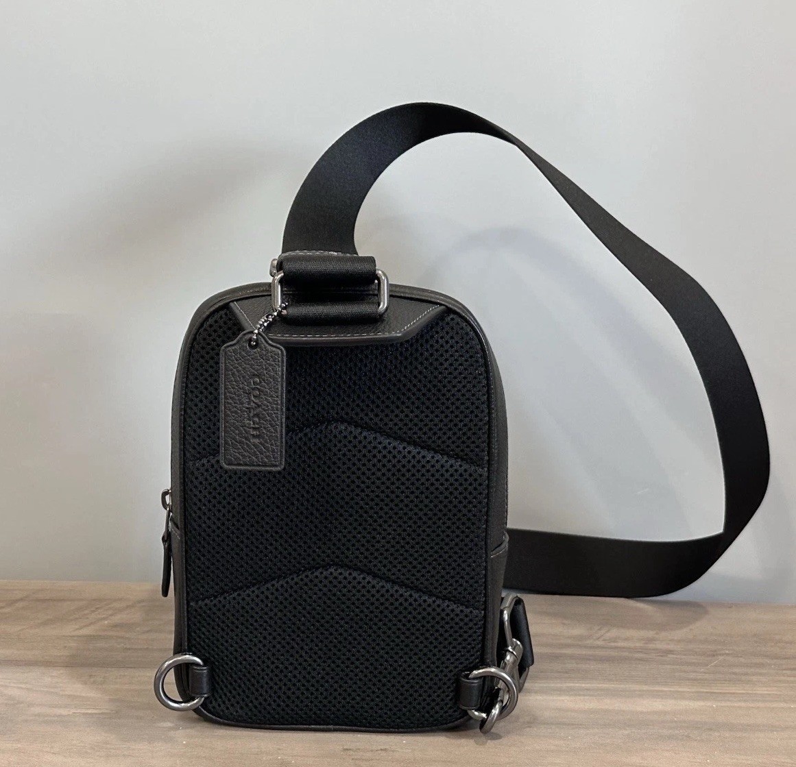 COACH CAJ39 Racer Sling Pack Varsity Motif In Pebble Leather