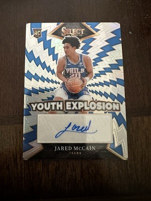 2024-25 Panini Select Jared McCain RC Auto Silver Prizm Youth Explosion YE-JAR