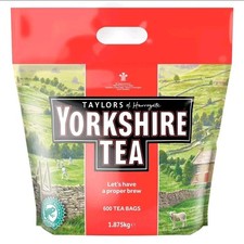 Yorkshire Tea Bags X600 1.875kg Lowest Price Bargin Free Uk Delivery 0.03 per strip