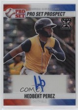 2021 Leaf Pro Set Metal Red White & Blue Wave 4/4 Hedbert Perez Auto k4s