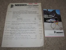 1987 Medici Bicycles Price List and Pro Strada Brochure