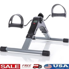 Folding Pedal Exercise Bike Mini Trainer Home Office Seniors Cardio Workout New