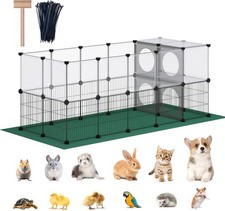 Small Animal Playpen W/ Oxford Mat 24 inches Height Pet Exercise Fence Home
