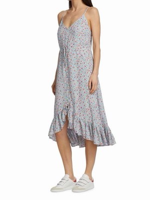 Rails Frida Floral-Print Tiered Midi Dress High Low Wild Daisies Size S