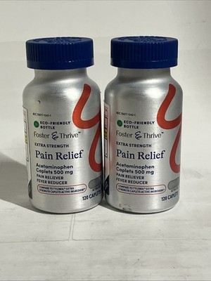 2x Foster & Thrive Extra Strength Pain Relief Acetaminophen Caplets 120 Ct 9/26