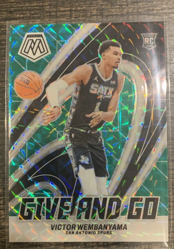2023-24 Panini Mosaic Give and Go Victor Wembanyama #12 Green Mosaic Prizm (RC)