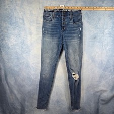 KUT from the Kloth Mia Fab Ab Toothpick Skinny Jeans Distressed High Rise Blue 2