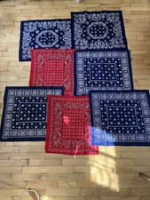 EXC Lot Of 7  Vintage 50  s 60  s Bandana Fast Color Elephant Trunk Up USA Made