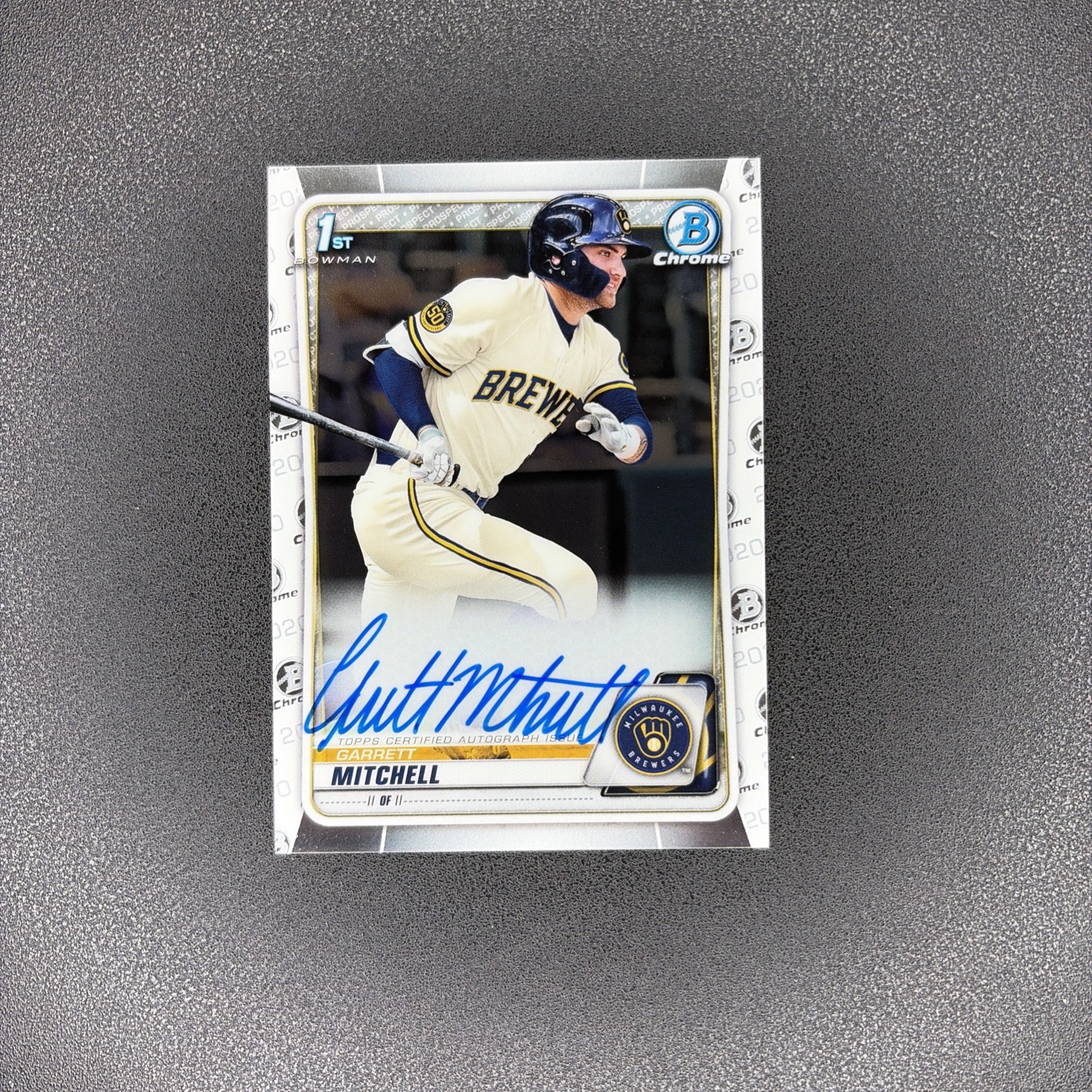 2020 Bowman Draft #CDA-GM Garrett Mitchell Chrome Draft 1st On Card Auto