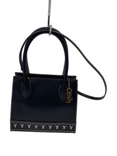 YSL Yves Saint Laurent Handbag Navy Leather Snap Closure Used