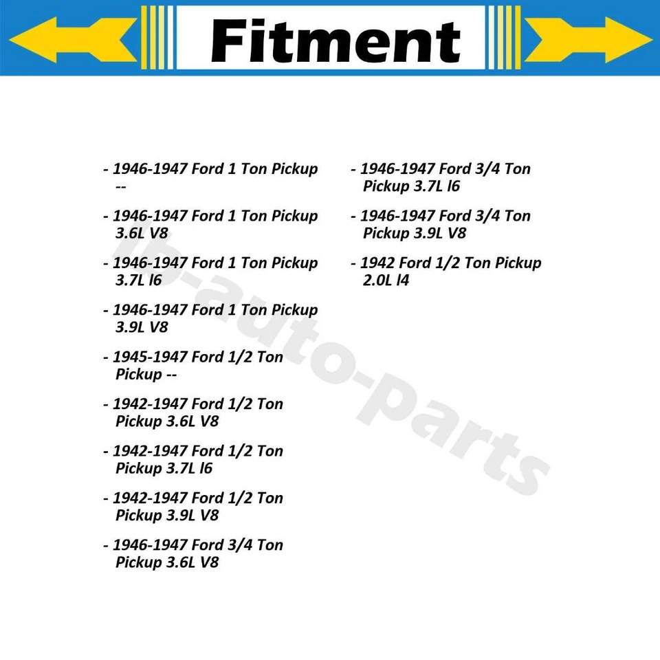 Manguera de freno delantera trasera 4x para camioneta Ford 1/2 tonelada 2,0 L 1942 Foto 2 de 4