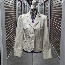 Coastal Preppy Cottagecore Ann Taylor LOFT Cotton Blazer Jacket Size 10