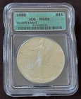 1988 $1 AMERICAN SILVER EAGLE MS69 ICG GREEN LABEL