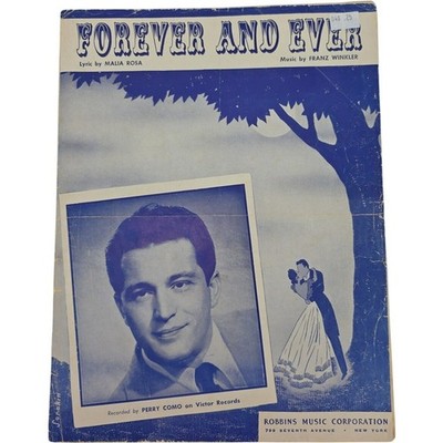 Forever And Ever Recorded by Perry Como on Victor Records Vintage Sheet Music