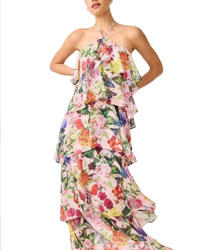 NWT $328 ELLIATT Mirabelle Maxi Dress In Floral MEDIUM-Weddings, Cocktail, Dates
