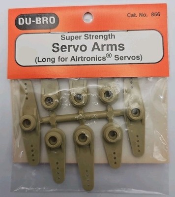 Du-Bro 856 SUPER STRENGTH SERVO ARMS LONG FOR AIRTRONICS SERVOS - 8 PCS