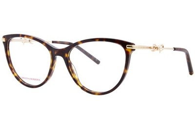 Carolina Herrera HER-0219 LVL Eyeglasses Women's Brown Havana/Gold Full Rim 55mm