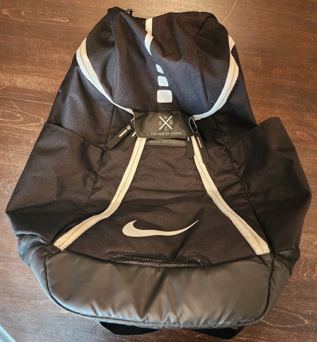 Nike Hoops Elite Max Air Quad Zip Backpack Black White