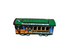 Vintage Tin Litho Friction Rolling Trolley Cable Car Powell  Mason Japan 3"