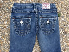 Vintage Y2K True Religion Boot Cut Joey Jeans Sz 25 Orange Stitching