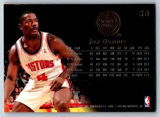 Joe Dumars 1995-96 Flair #36 - Image 2 of 2