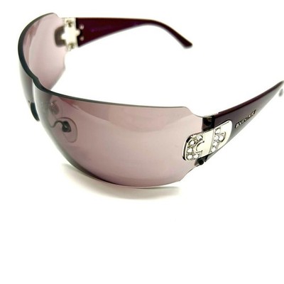 BVLGARI 6006-B 102/7N Crystal Bordeaux Shield Rimless Sunglasses