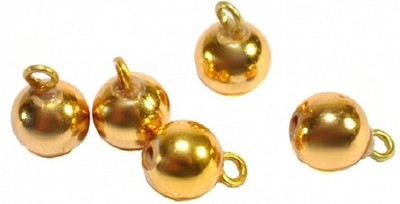 Dolls House 5 Gold Baubles Miniature Christmas Tree Ornaments Decorations 1:12