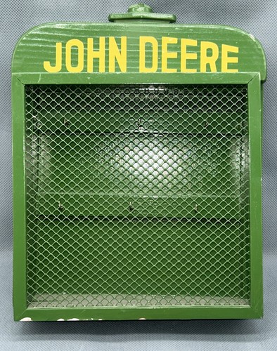 Vintage John Deere Tractor Radiator Key Holder Wall Box with 6 Key Hooks
