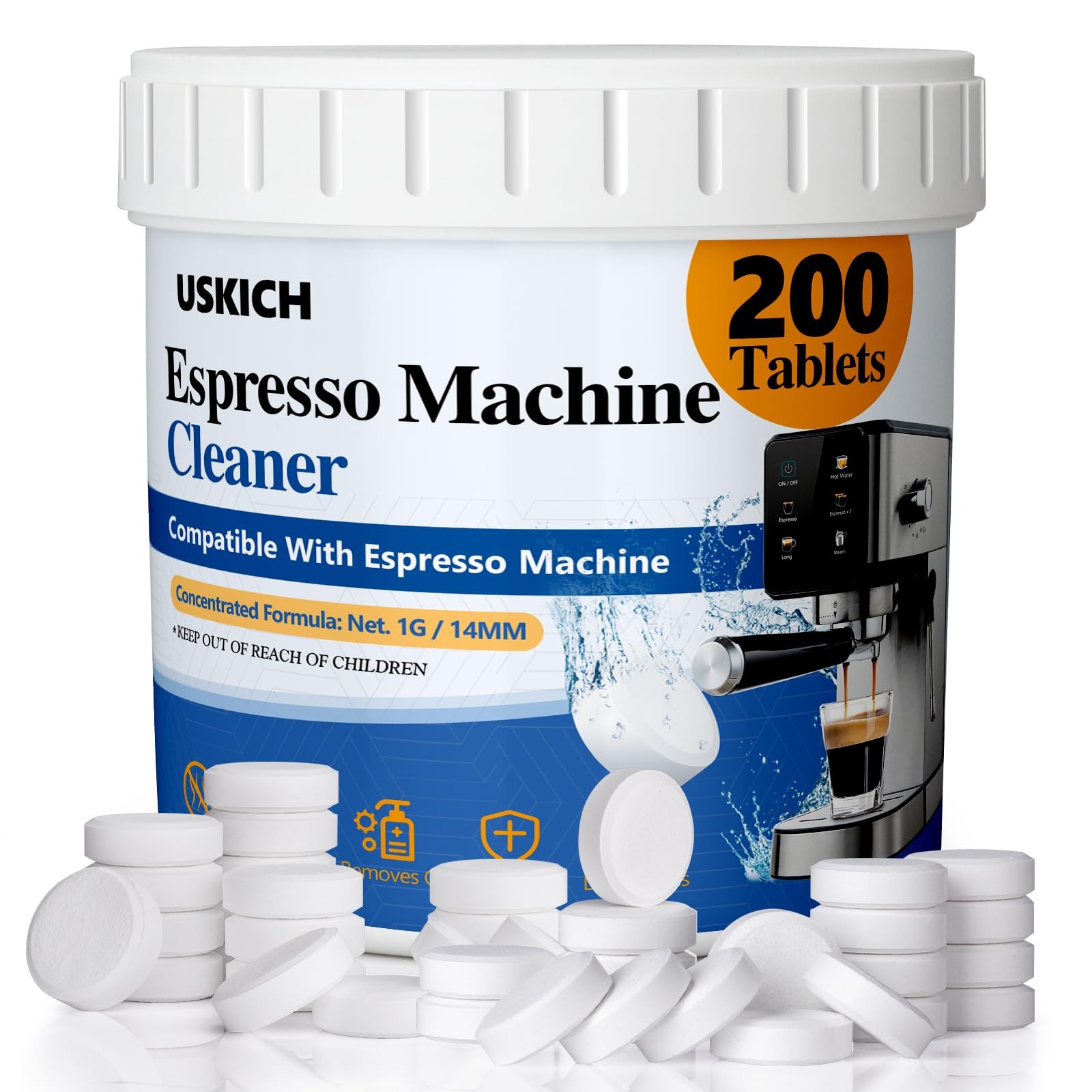 Espresso Machine Cleaning Tablets Descaling -200 1 Count (Pack of 200) 