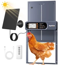 Automatic Chicken Coop Door Solar Powered with Timer, Light Sensor, Large Siz...