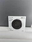 1853 Arrows and Rays 50c Seated Liberty Silver Half Dollar Holed Plugged
