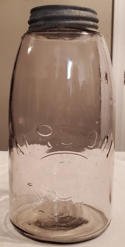 Antique MASON Jar RARE Intertwined Monogram ERROR Mold Transition "SWG" with Q