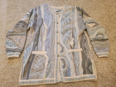 Bonz Made in Australia Wool Button Cardigan 3D Knit Chunky Sz XL 22x27.5 